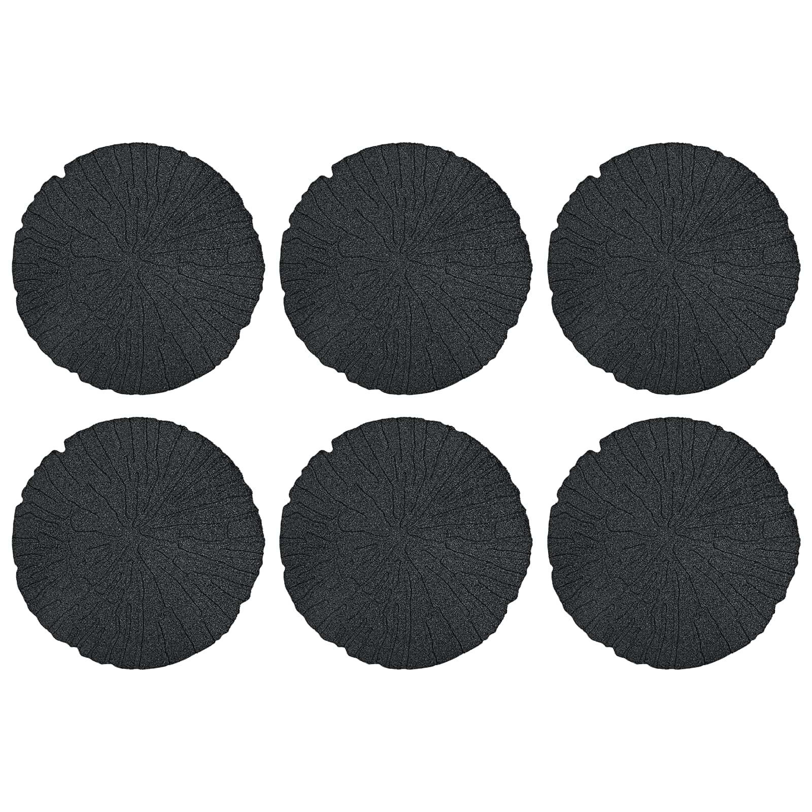 vidaXL Kamień kroczący 6 pcs Czarny Ø 45 x 1,8 cm Guma