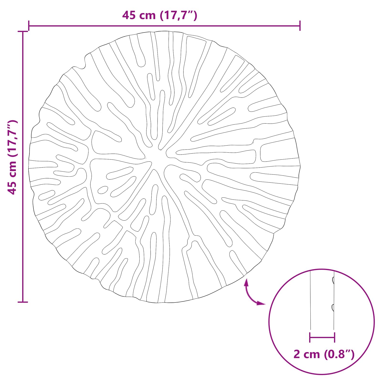vidaXL Kamień kroczący 6 pcs Czerwony Ø 45 x 1,8 cm Guma
