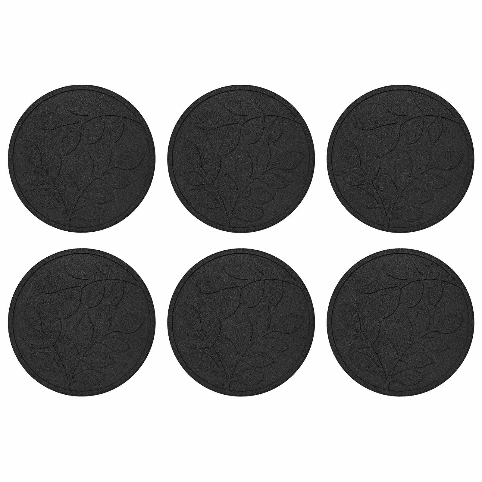 vidaXL Kamień kroczący 6 pcs Czarny Ø 44 x 2 cm Guma