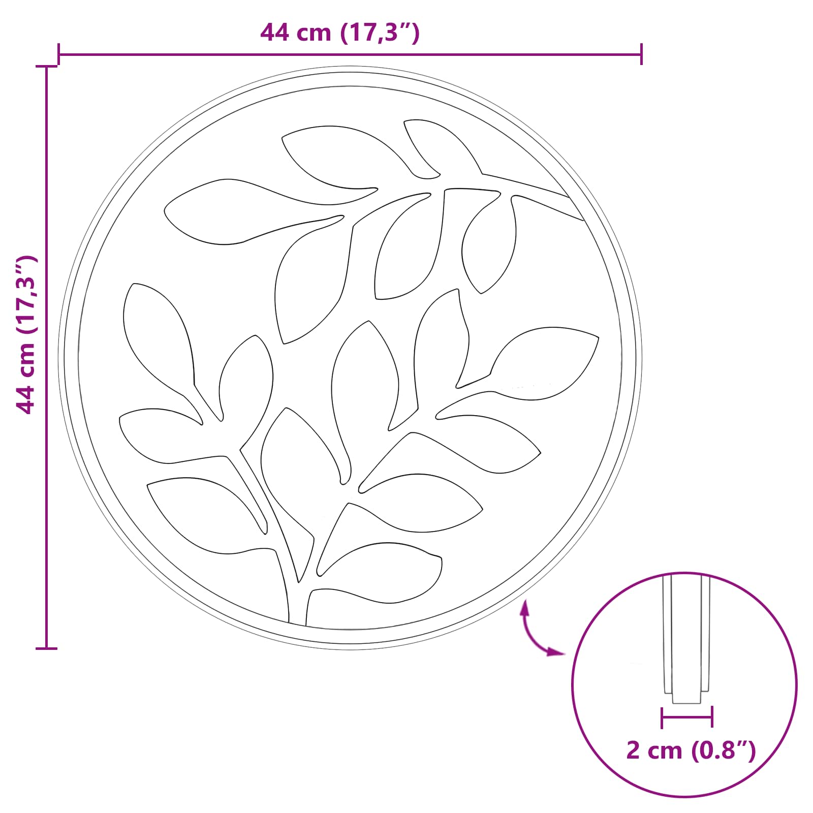 vidaXL Kamień kroczący 6 pcs Czarny Ø 44 x 2 cm Guma
