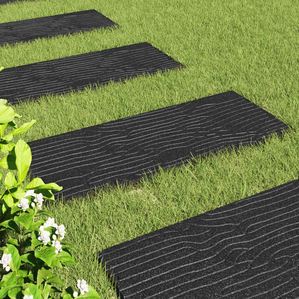vidaXL Kamień kroczący 6 pcs Czarny 60,5 x 25 x 2 cm Guma