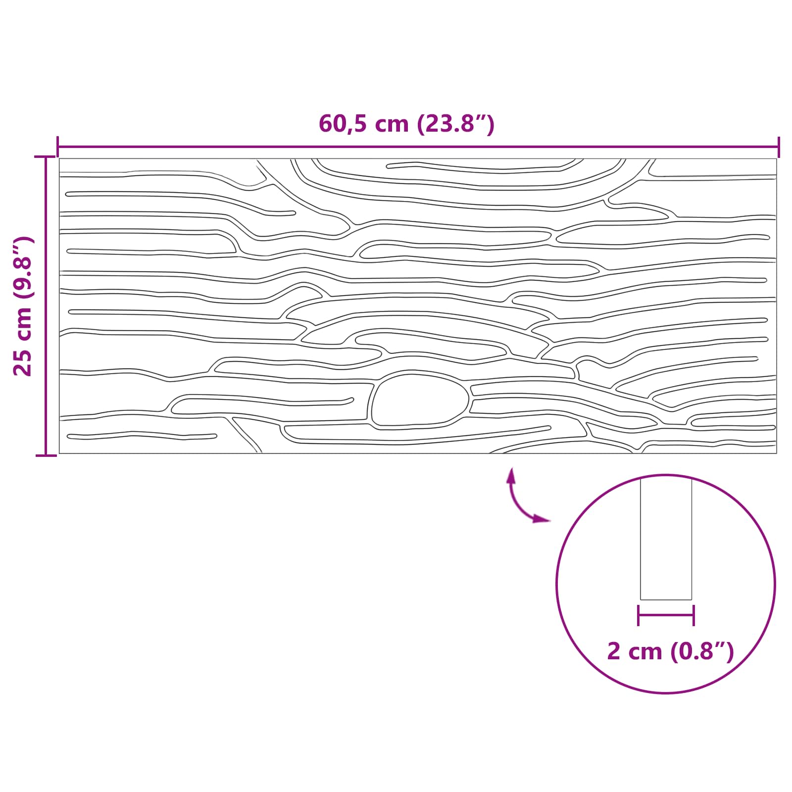 vidaXL Kamień kroczący 6 pcs Czarny 60,5 x 25 x 2 cm Guma