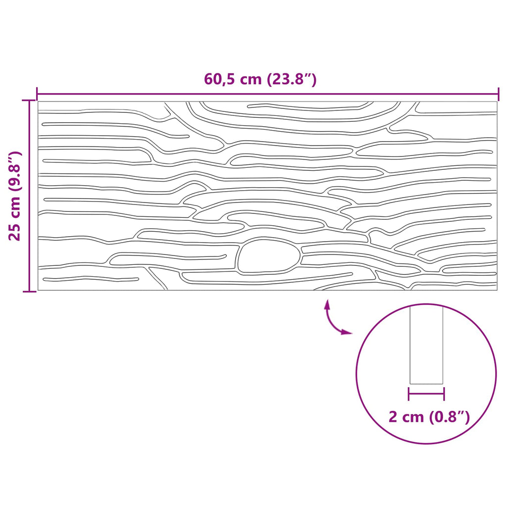 vidaXL Kamień kroczący 6 pcs Czerwony 60,5 x 25 x 2 cm Guma