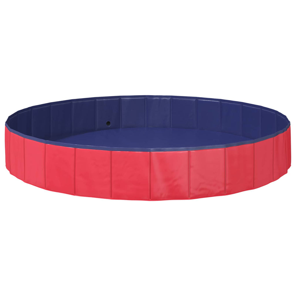 vidaXL Basen dla Psów czerwony Ø200 x 30 cm Gruby PVC