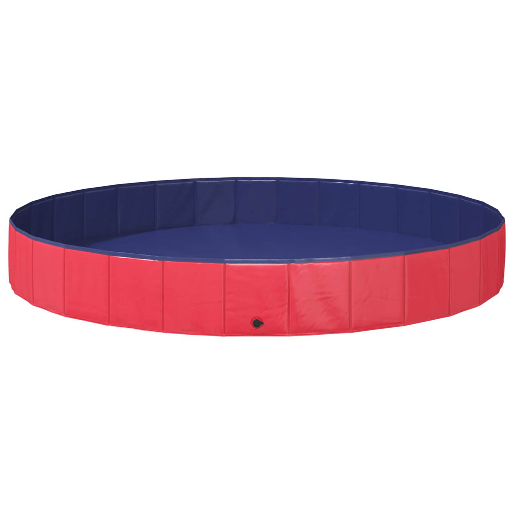 vidaXL Basen dla Psów czerwony Ø300 x 38 cm Gruby PVC