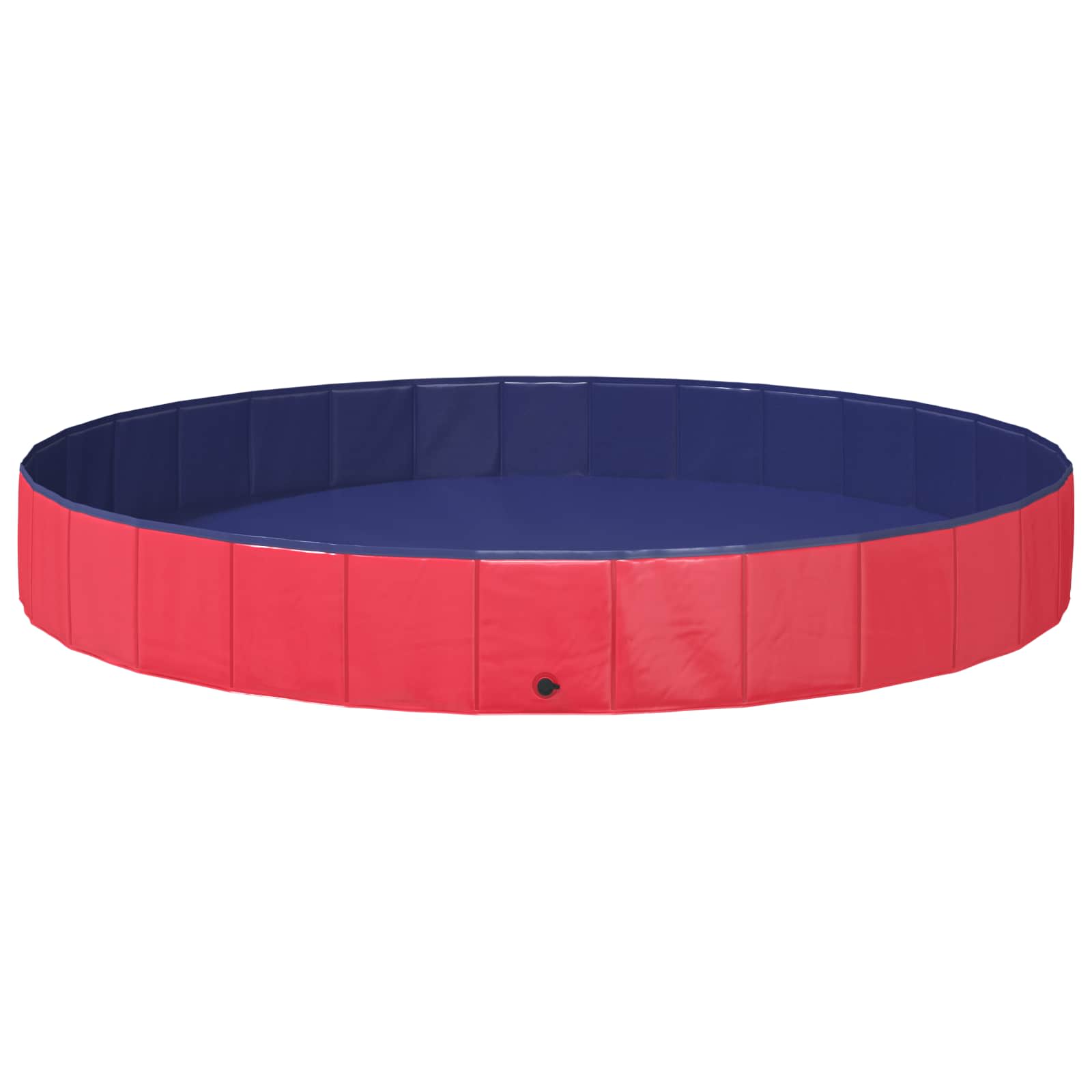 vidaXL Basen dla Psów czerwony Ø300 x 38 cm Gruby PVC