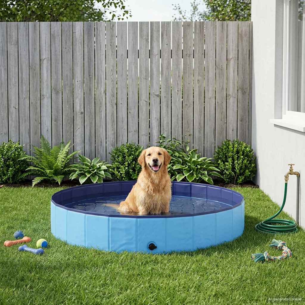 vidaXL Basen dla Psów Ø200 x 30 cm Gruby PVC niebieski