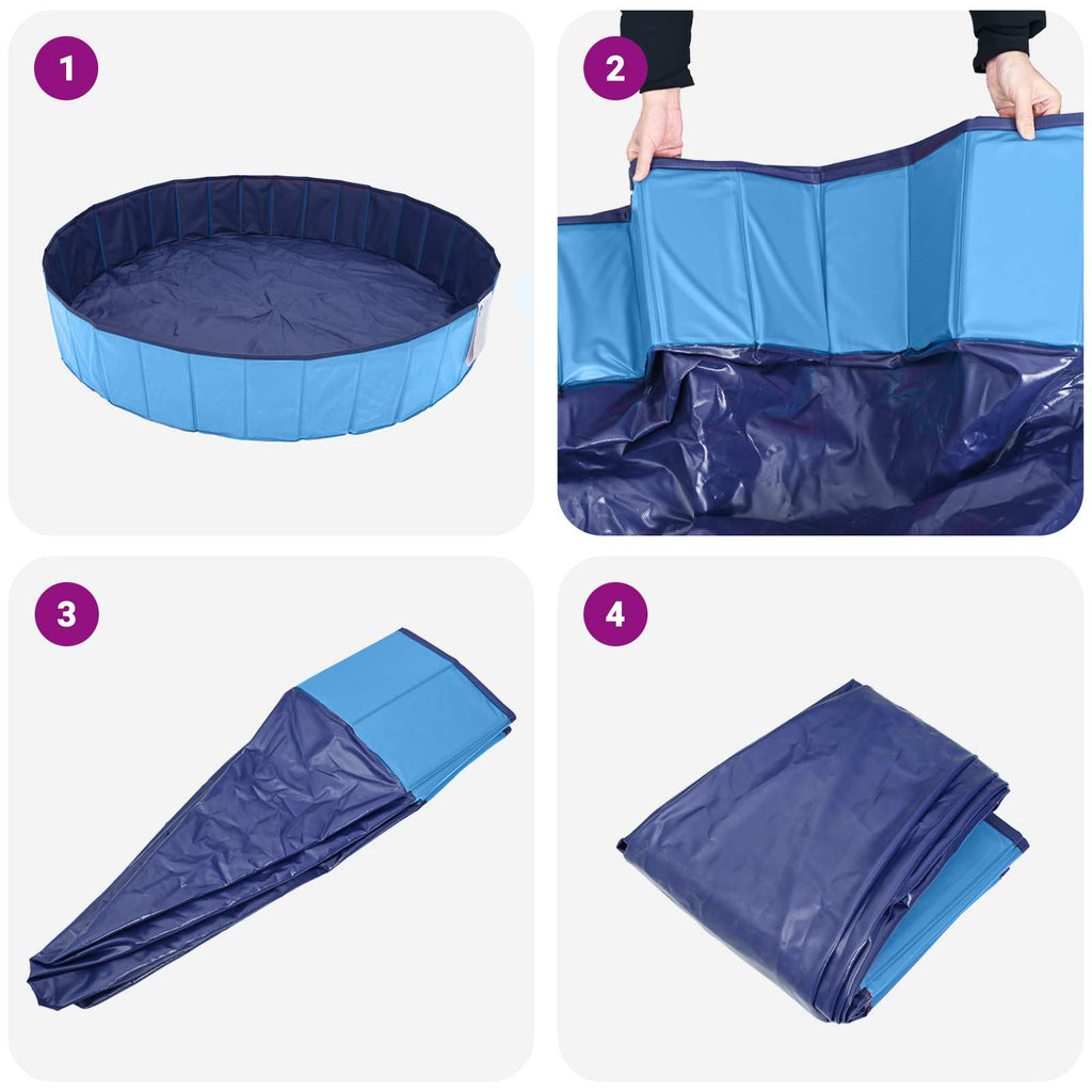 vidaXL Basen dla Psów Ø200 x 30 cm Gruby PVC niebieski
