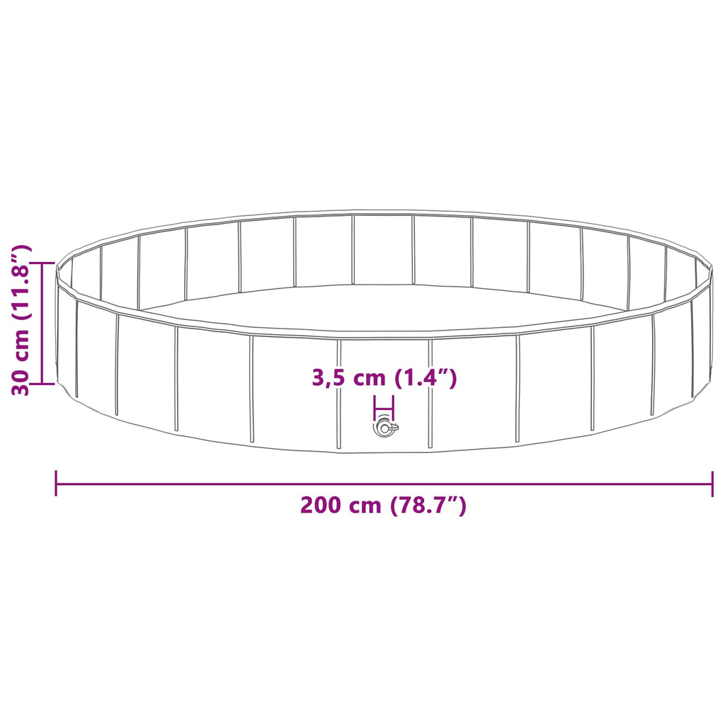 vidaXL Basen dla Psów Ø200 x 30 cm Gruby PVC niebieski