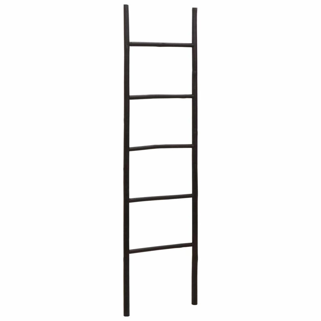 vidaXL Drabina na Koc Czarny 50 x 190 cm Bambus