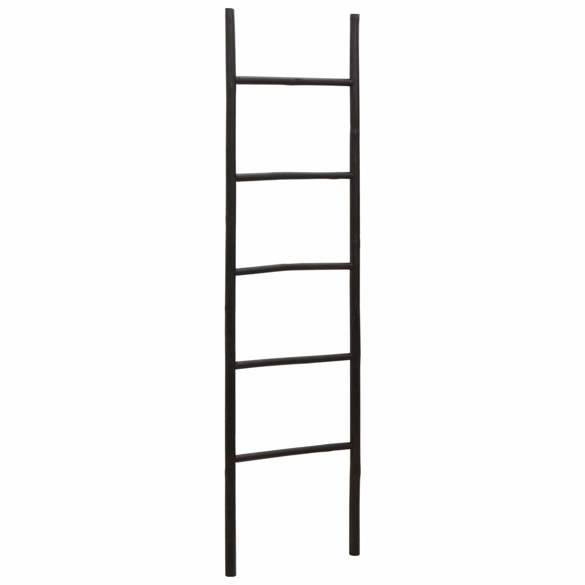 vidaXL Drabina na Koc Czarny 50 x 190 cm Bambus