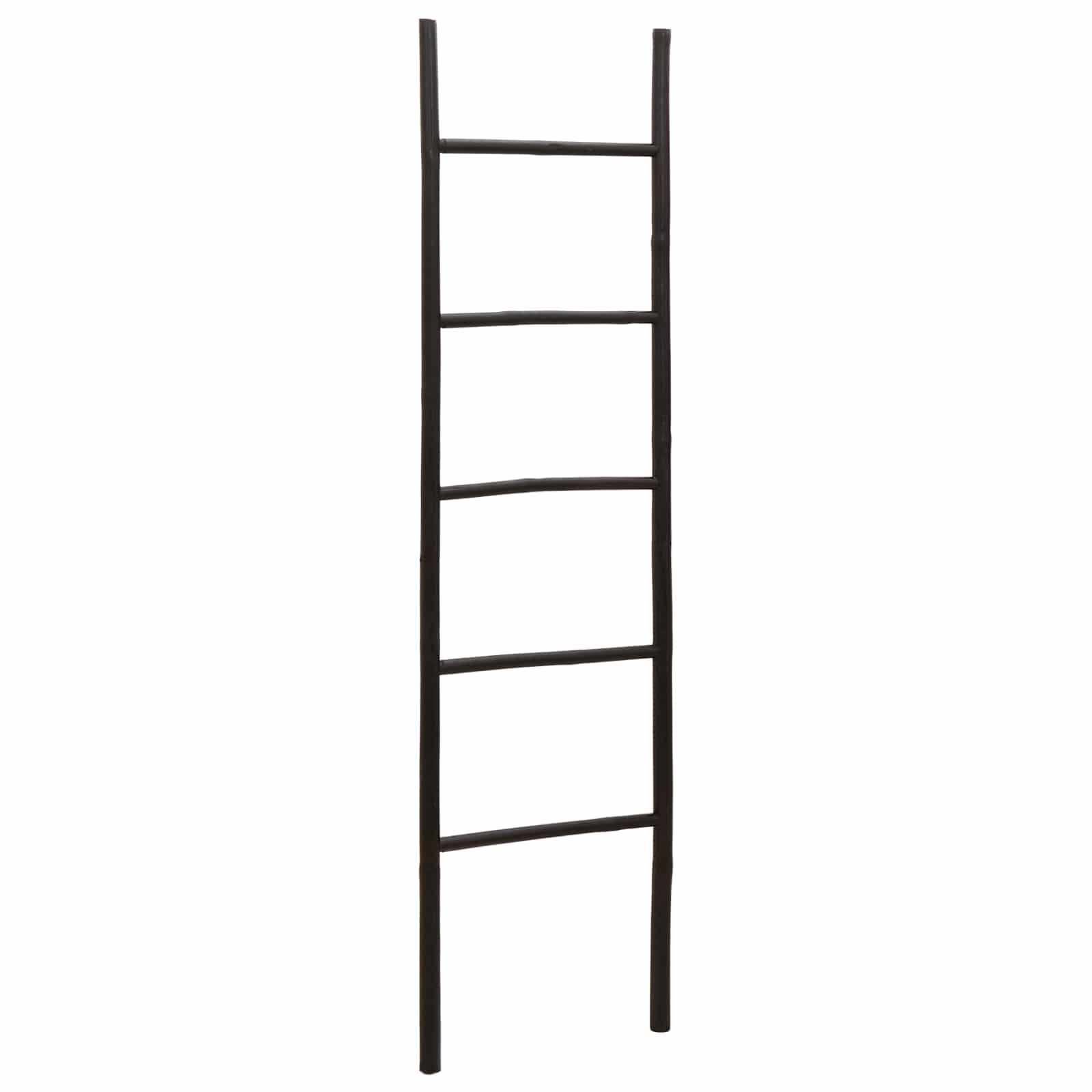 vidaXL Drabina na Koc Czarny 40 x 150 cm Bambus