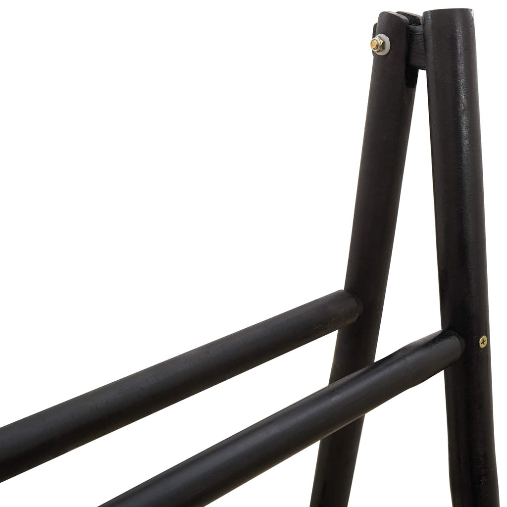 vidaXL Dwustronna drabina na koc Czarny 50 x 50 x 159 cm Bambus