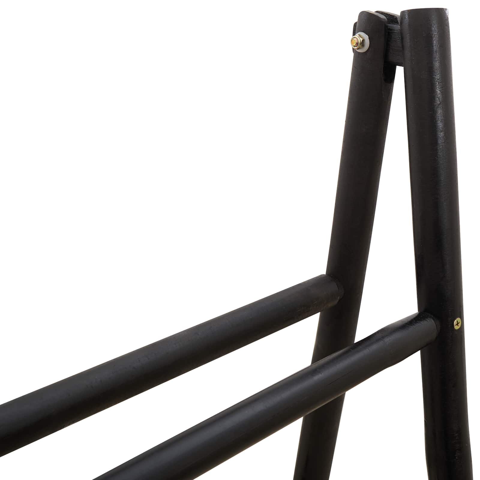 vidaXL Dwustronna drabina na koc Czarny 50 x 50 x 159 cm Bambus