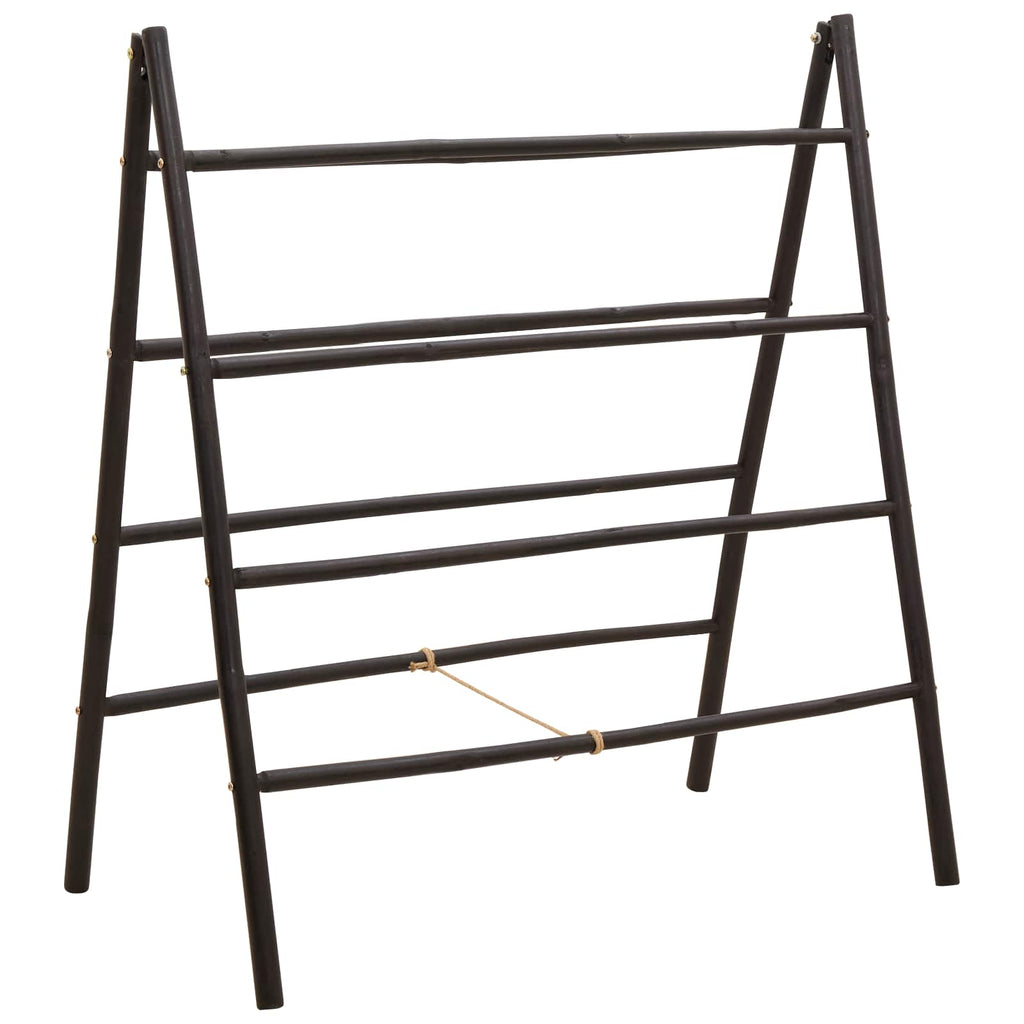 vidaXL Dwustronna drabina na koc Czarny 90 x 50 x 100 cm Bambus