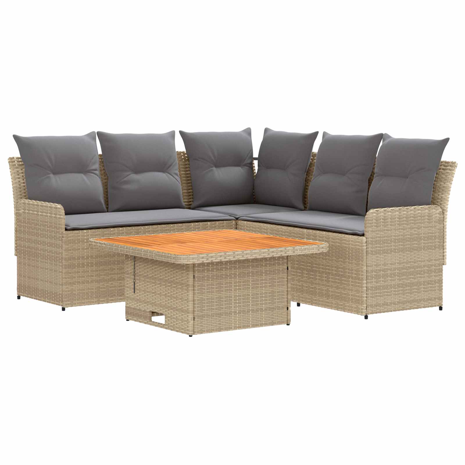 vidaXL Zestawy mebli z poduszką 4 pcs Beżowy i jasnoszary Rattan PE