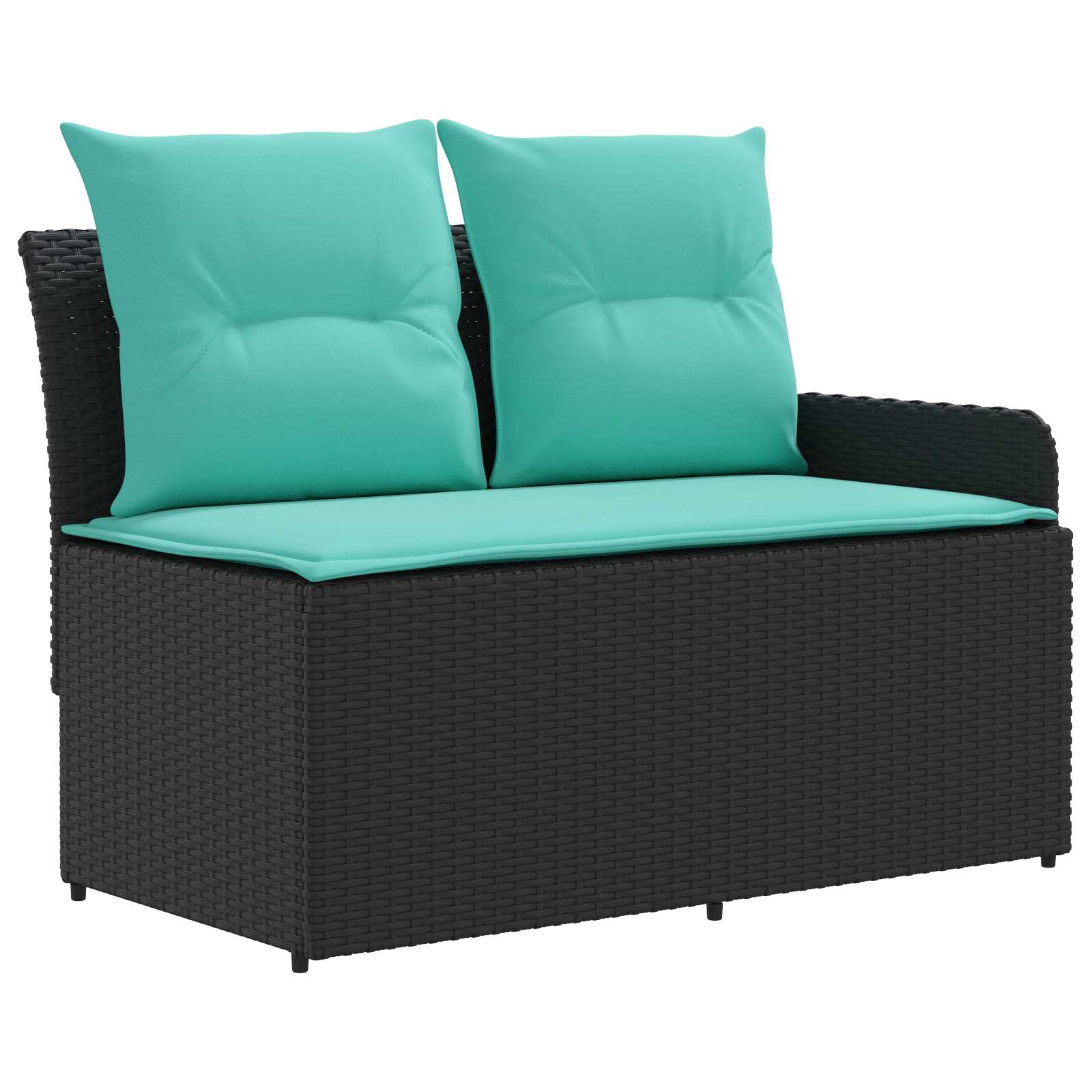 vidaXL Zestawy mebli z poduszką 4 pcs Czarny i Turkusowy Rattan PE