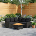 vidaXL Zestawy mebli z poduszką 6 pcs Czarny Rattan PE
