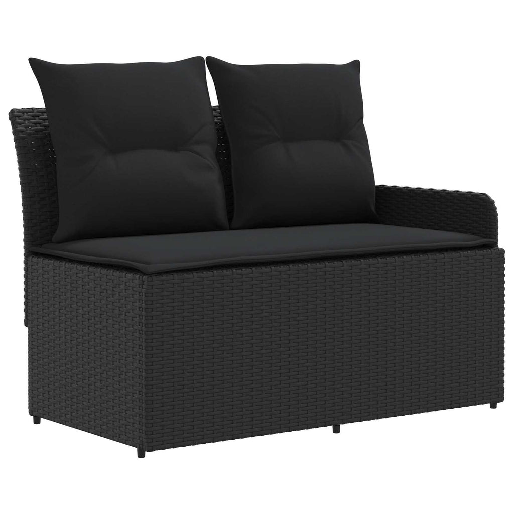 vidaXL Zestawy mebli z poduszką 6 pcs Czarny Rattan PE