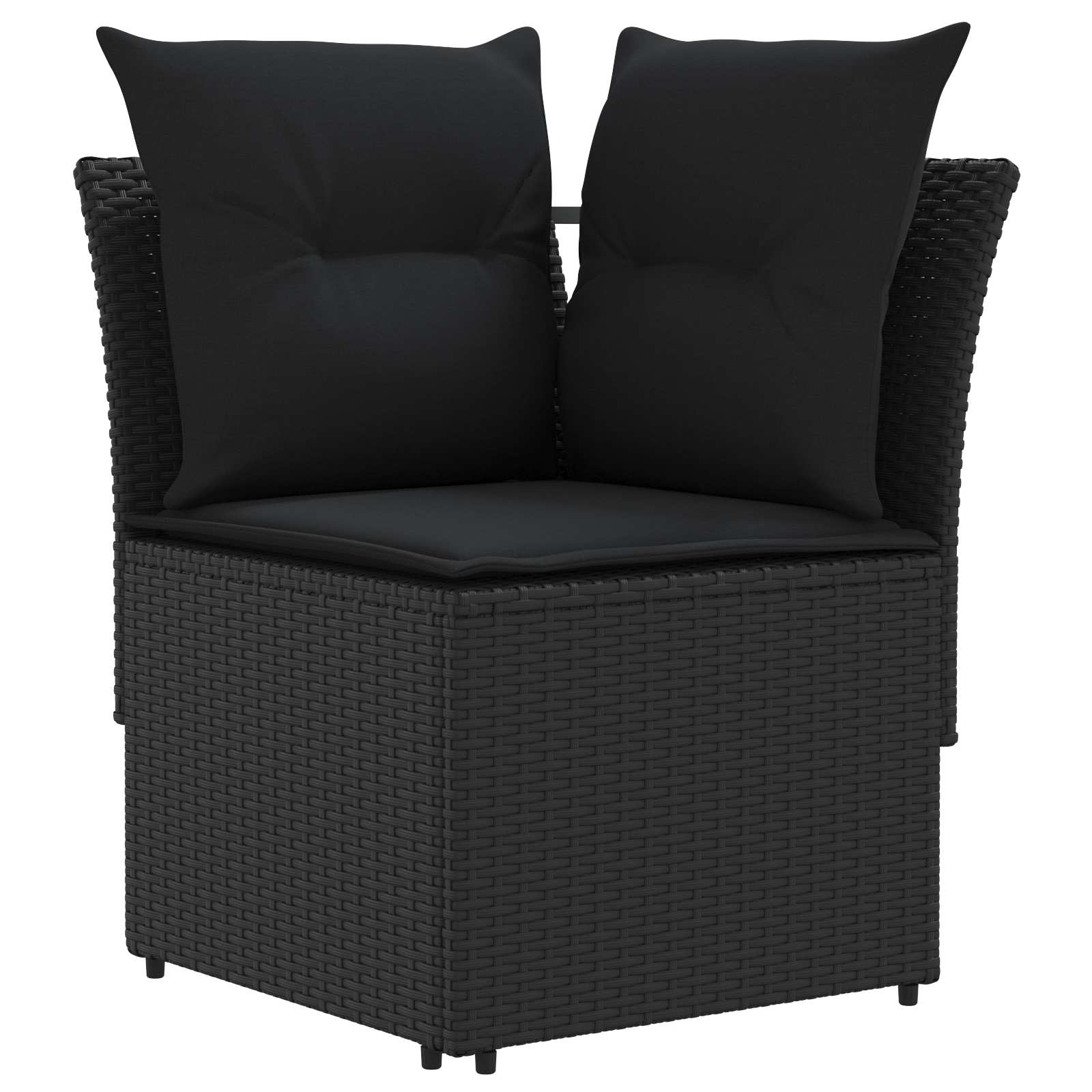 vidaXL Zestawy mebli z poduszką 7 pcs Czarny Rattan PE