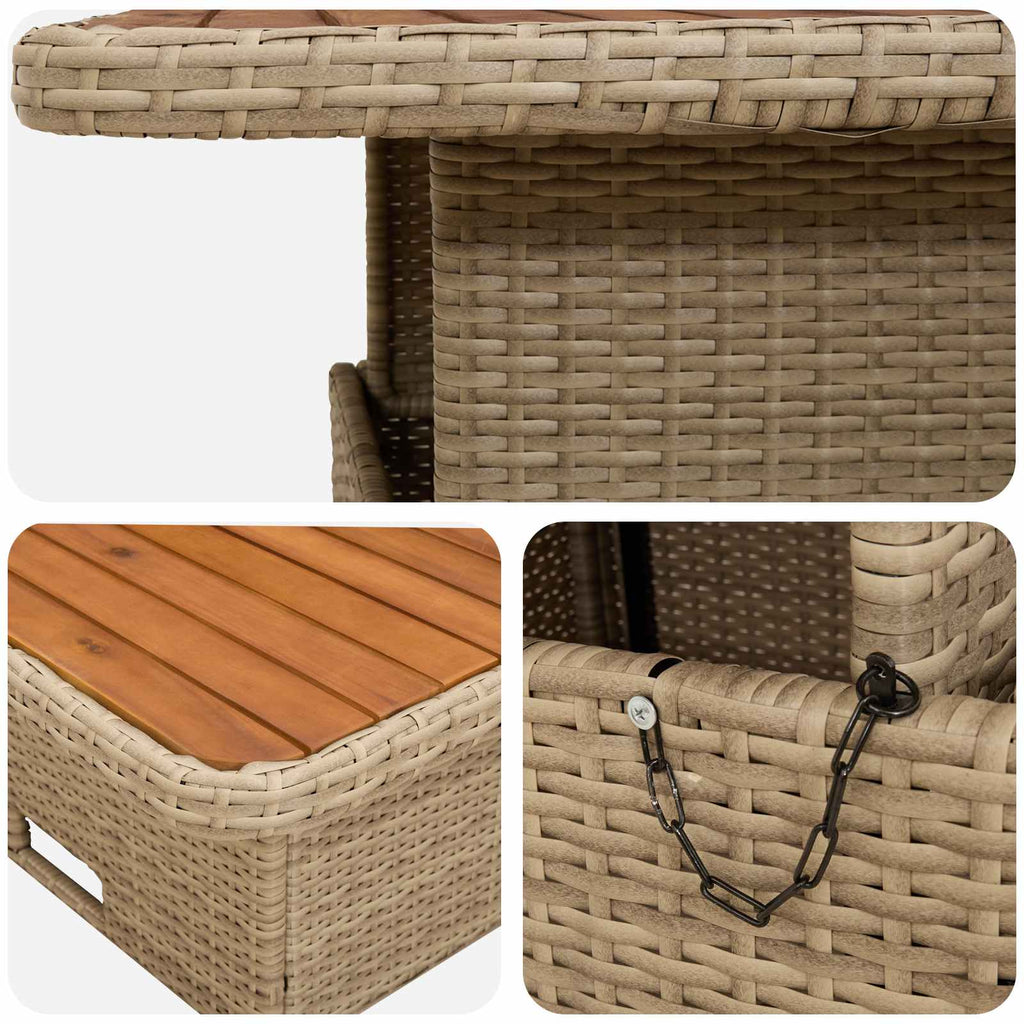 vidaXL Zestawy mebli z poduszką 8 pcs Beżowy i jasnoszary Rattan PE