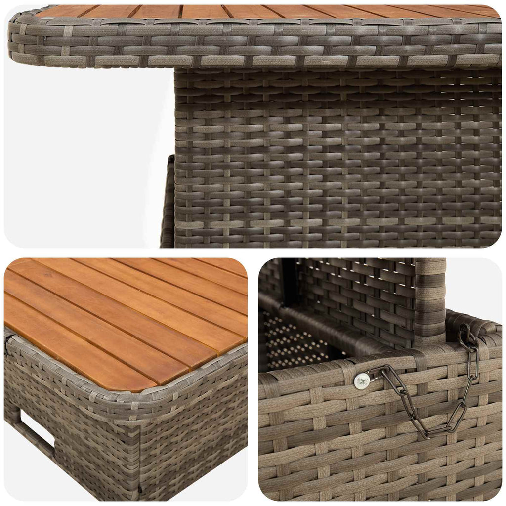 vidaXL Zestawy mebli z poduszką 8 pcs Szary i granatowy Rattan PE