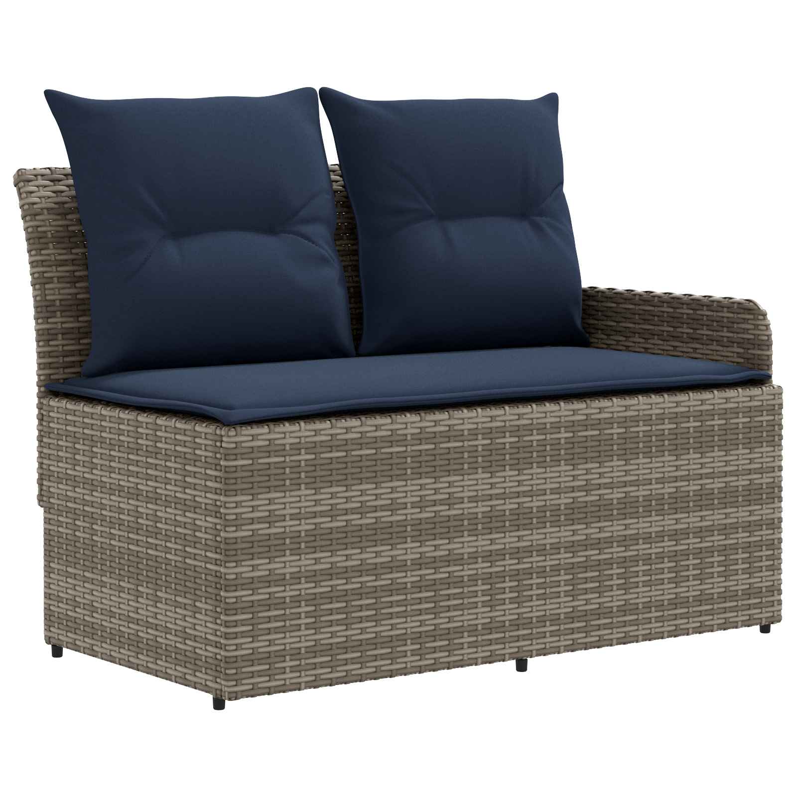 vidaXL Zestawy mebli z poduszką 8 pcs Szary i granatowy Rattan PE