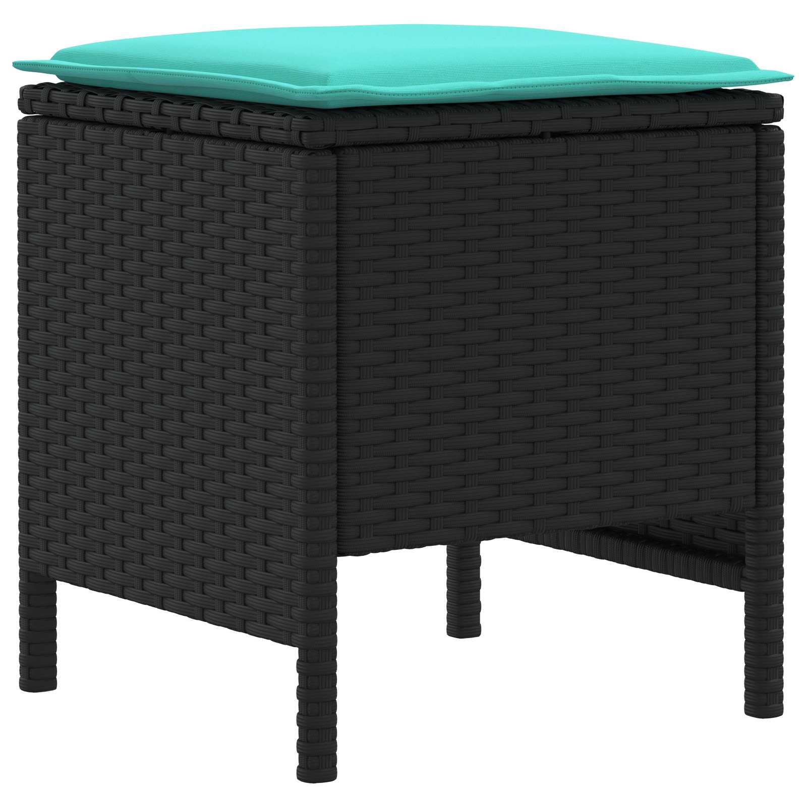 vidaXL Zestawy mebli z poduszką 8 pcs Czarny i Turkusowy Rattan PE