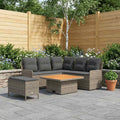 vidaXL Zestawy mebli z poduszką 5 pcs Szary i ciemnoszary Rattan PE