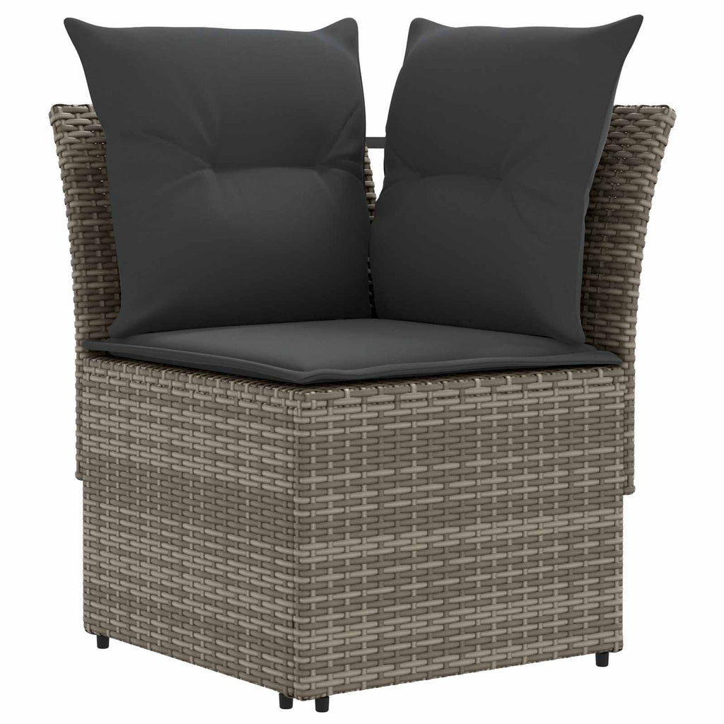 vidaXL Zestawy mebli z poduszką 5 pcs Szary i ciemnoszary Rattan PE