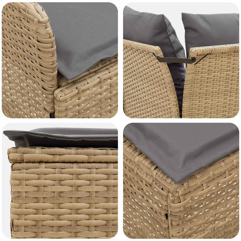 vidaXL Zestawy mebli z poduszką 5 pcs Beżowy i jasnoszary Rattan PE