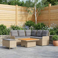 vidaXL Zestawy mebli z poduszką 5 pcs Beżowy i jasnoszary Rattan PE