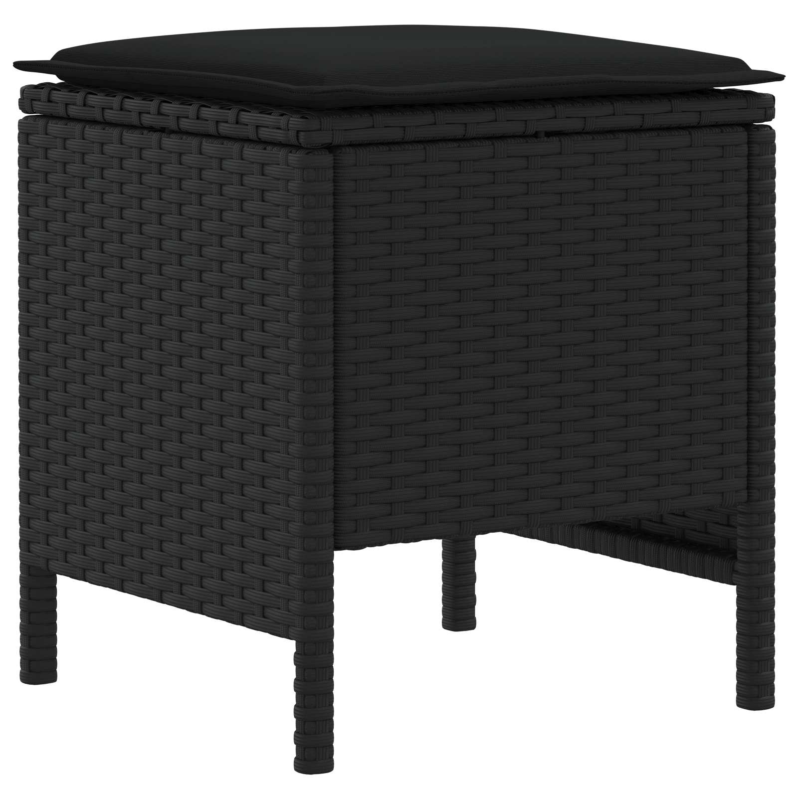 vidaXL Zestawy mebli z poduszką 7 pcs Czarny Rattan PE