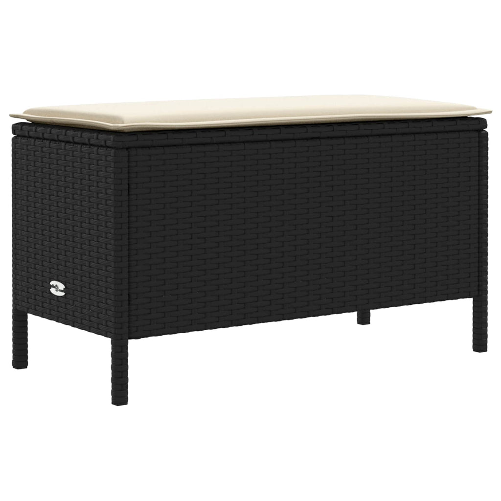 vidaXL Zestawy mebli z poduszką 7 pcs Czarny i kremowy Rattan PE