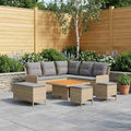 vidaXL Zestawy mebli z poduszką 7 pcs Beżowy i jasnoszary Rattan PE