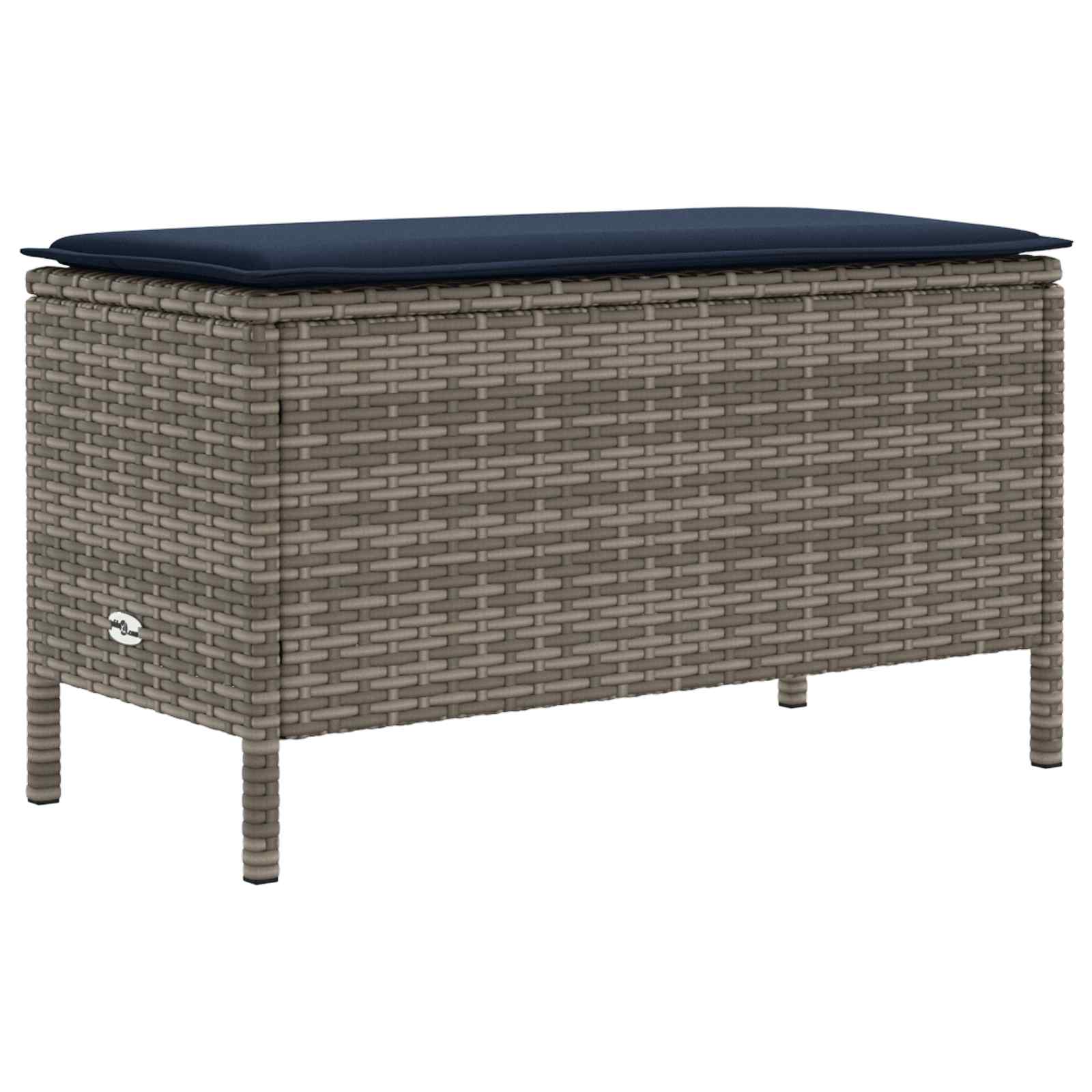 vidaXL Zestawy mebli z poduszką 7 pcs Szary i granatowy Rattan PE