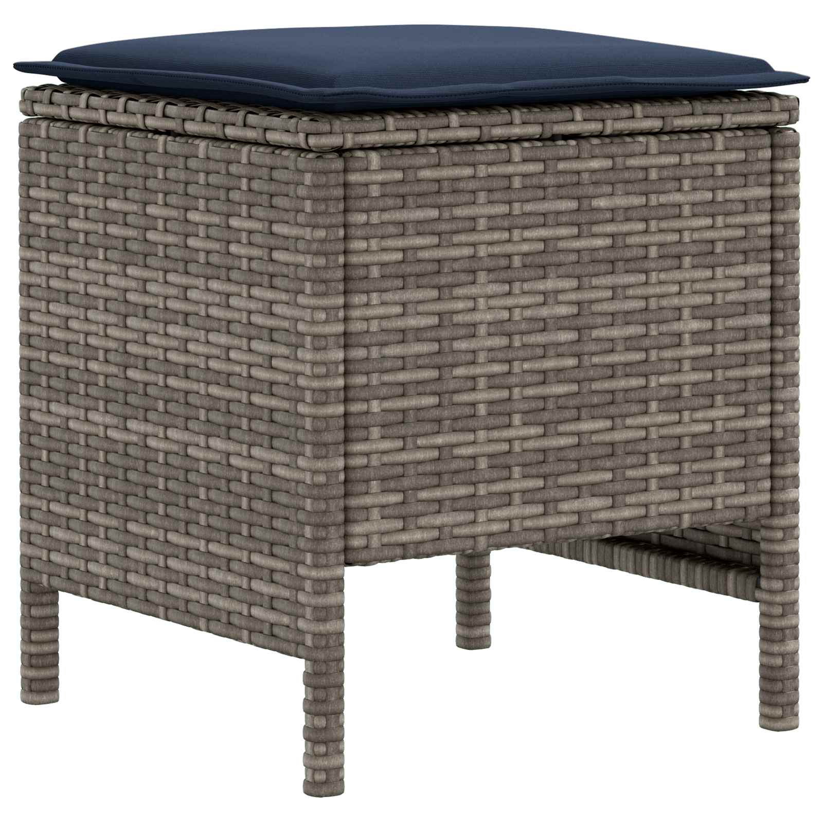 vidaXL Zestawy mebli z poduszką 7 pcs Szary i granatowy Rattan PE