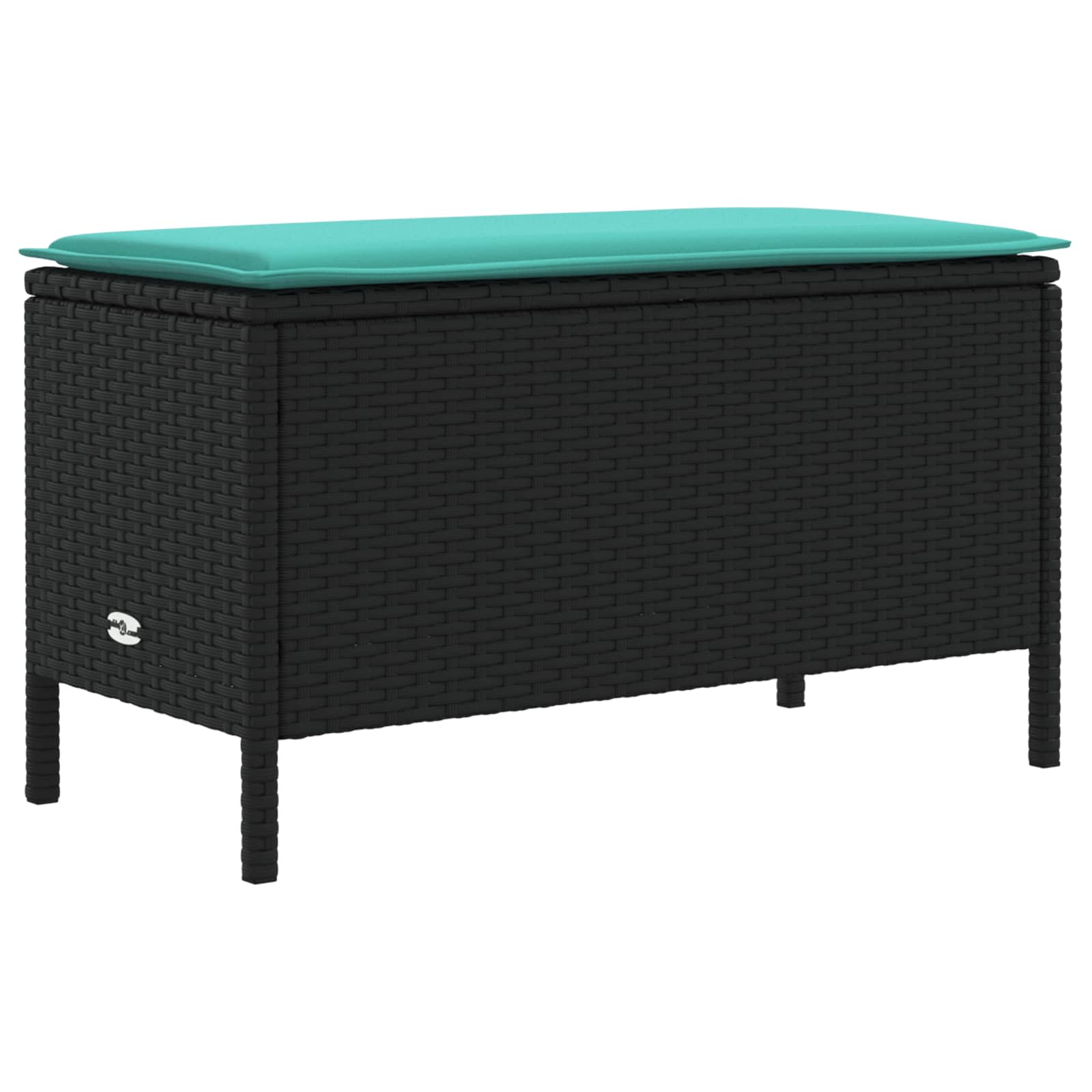 vidaXL Zestawy mebli z poduszką 7 pcs Czarny i Turkusowy Rattan PE