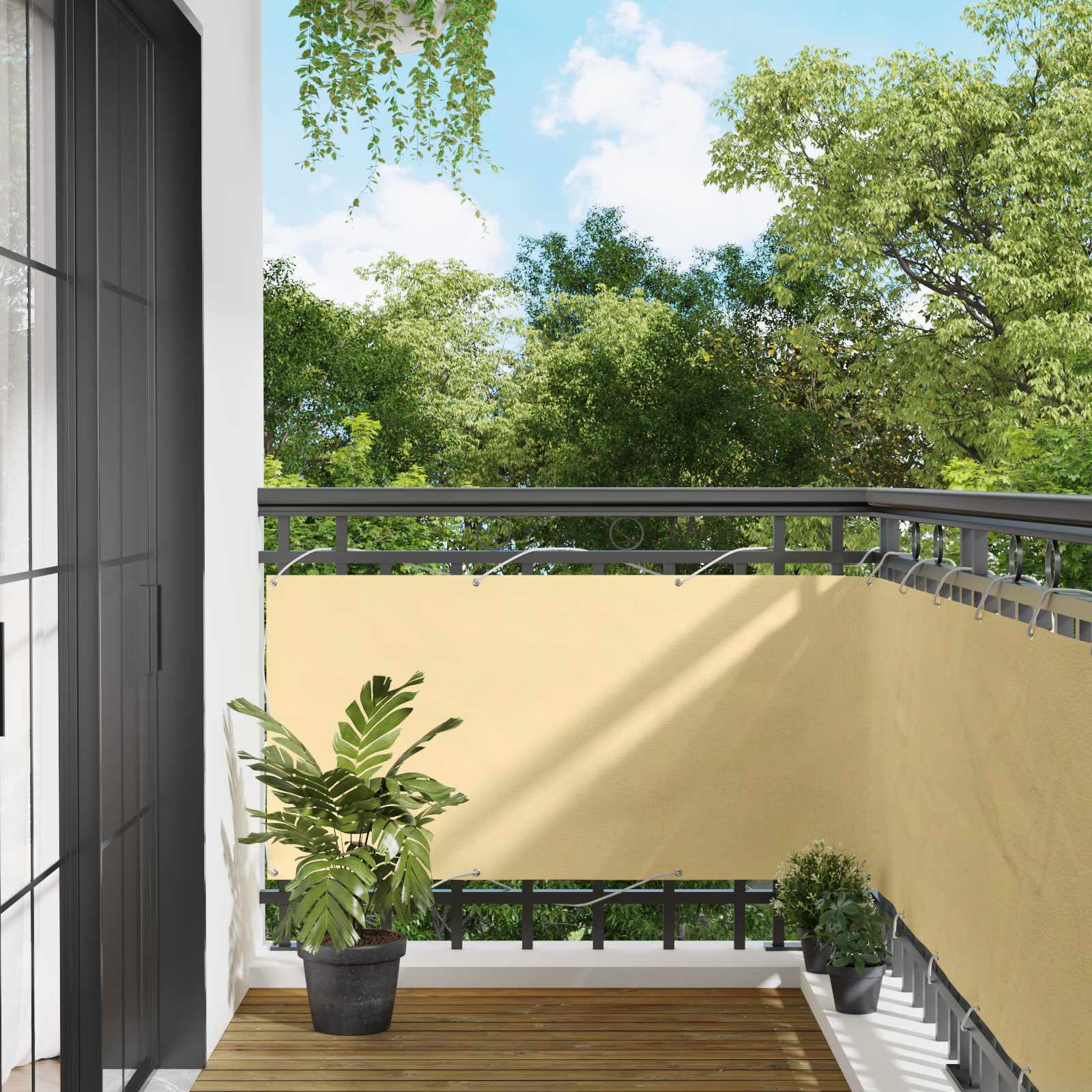 vidaXL Ekran balkonowy 75 x 200 cm Aluminium Oxford powlekany PU