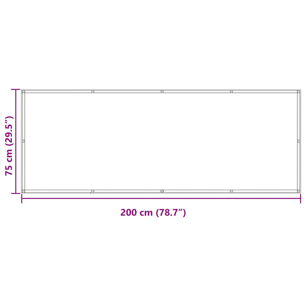 vidaXL Ekran balkonowy 75 x 200 cm Aluminium Oxford powlekany PU