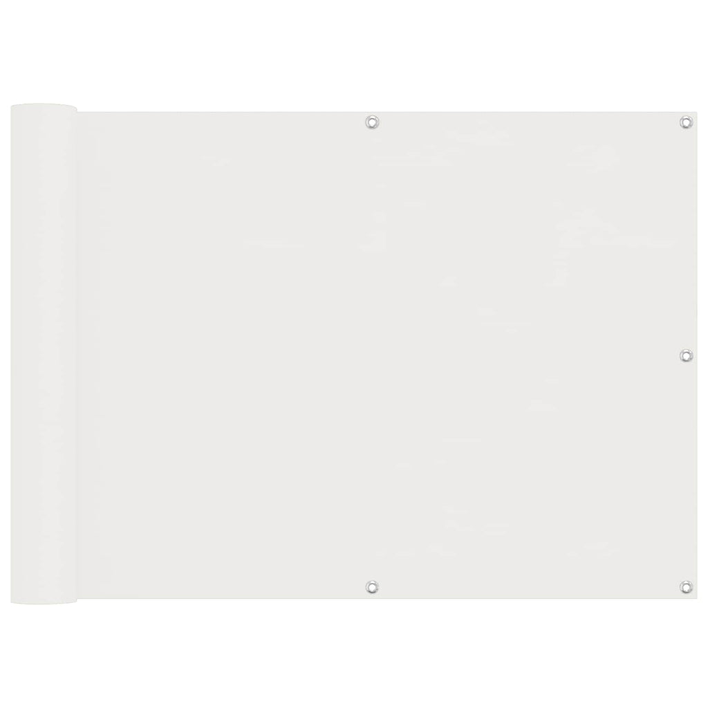vidaXL Ekran balkonowy Biały 75 x 200 cm Aluminium Oxford powlekany PU