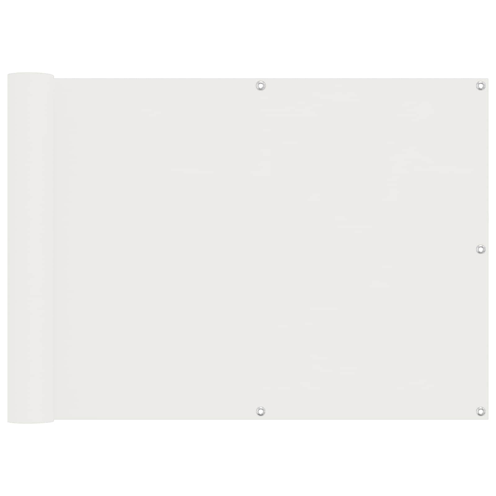 vidaXL Ekran balkonowy Biały 75 x 200 cm Aluminium Oxford powlekany PU