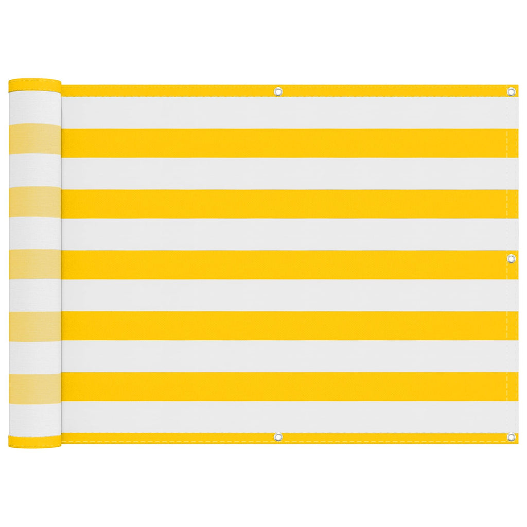 vidaXL Ekran balkonowy Żółty i Biały 75 x 200 cm