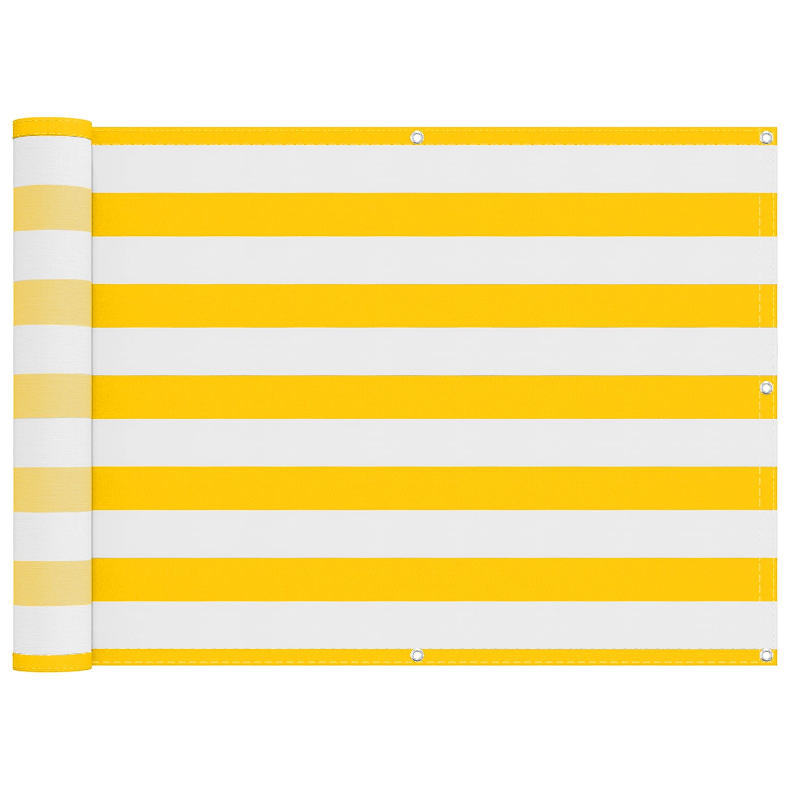vidaXL Ekran balkonowy Żółty i Biały 75 x 200 cm