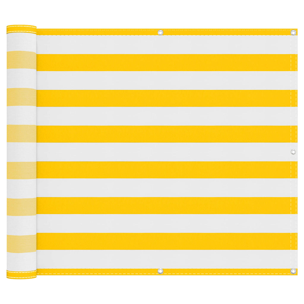 vidaXL Ekran balkonowy Żółty i Biały 100 x 400 cm Materiał Oxford