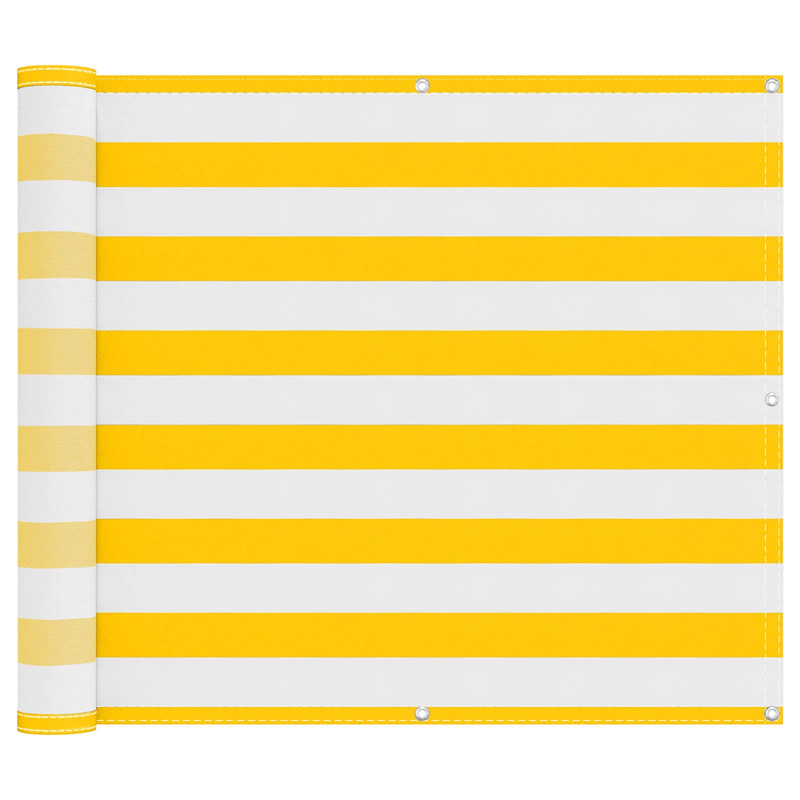 vidaXL Ekran balkonowy Żółty i Biały 100 x 400 cm Materiał Oxford