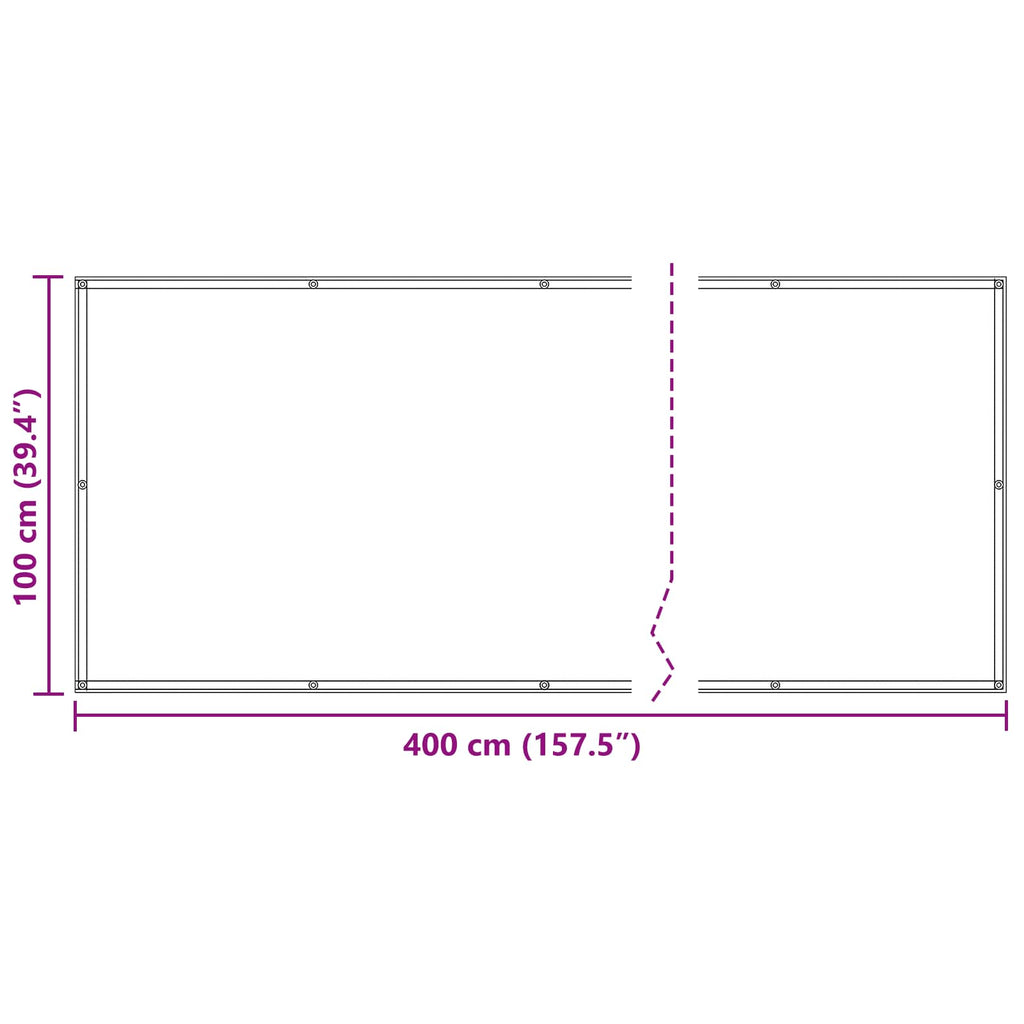 vidaXL Ekran balkonowy Żółty i Biały 100 x 400 cm Materiał Oxford