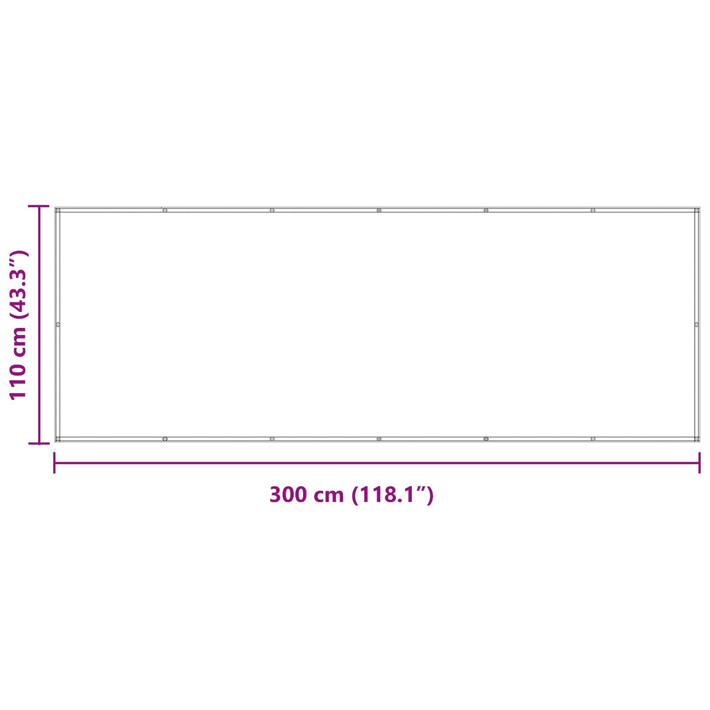 vidaXL Ekran balkonowy Żółty i Biały 110 x 300 cm Materiał Oxford