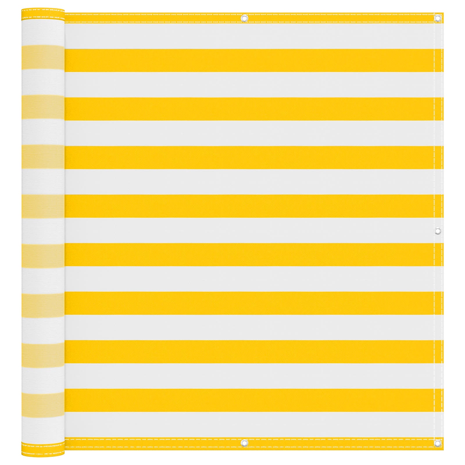 vidaXL Ekran balkonowy Żółty i Biały 110 x 600 cm Materiał Oxford