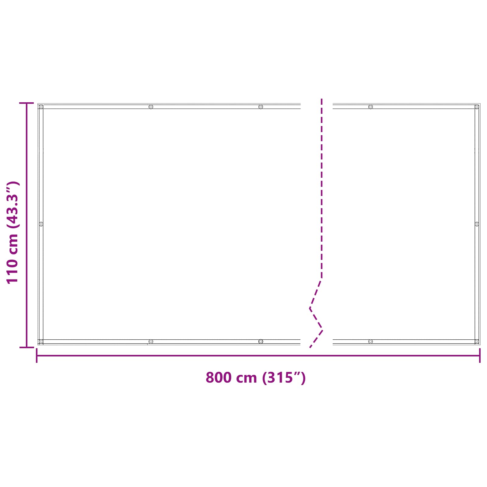 vidaXL Ekran balkonowy Niebieski i biały 110 x 800 cm Materiał Oxford